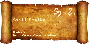 Szili Etelka névjegykártya